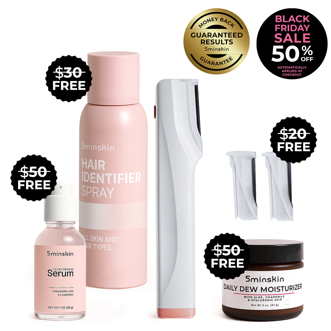 5MINSKIN ELEKTRISK DERMAPLANINGVERKTØY - 50 % AVSLAG INTERNASJONAL KVINNEDAGSSALG + 3 GRATIS GAVER (VERDI $112)