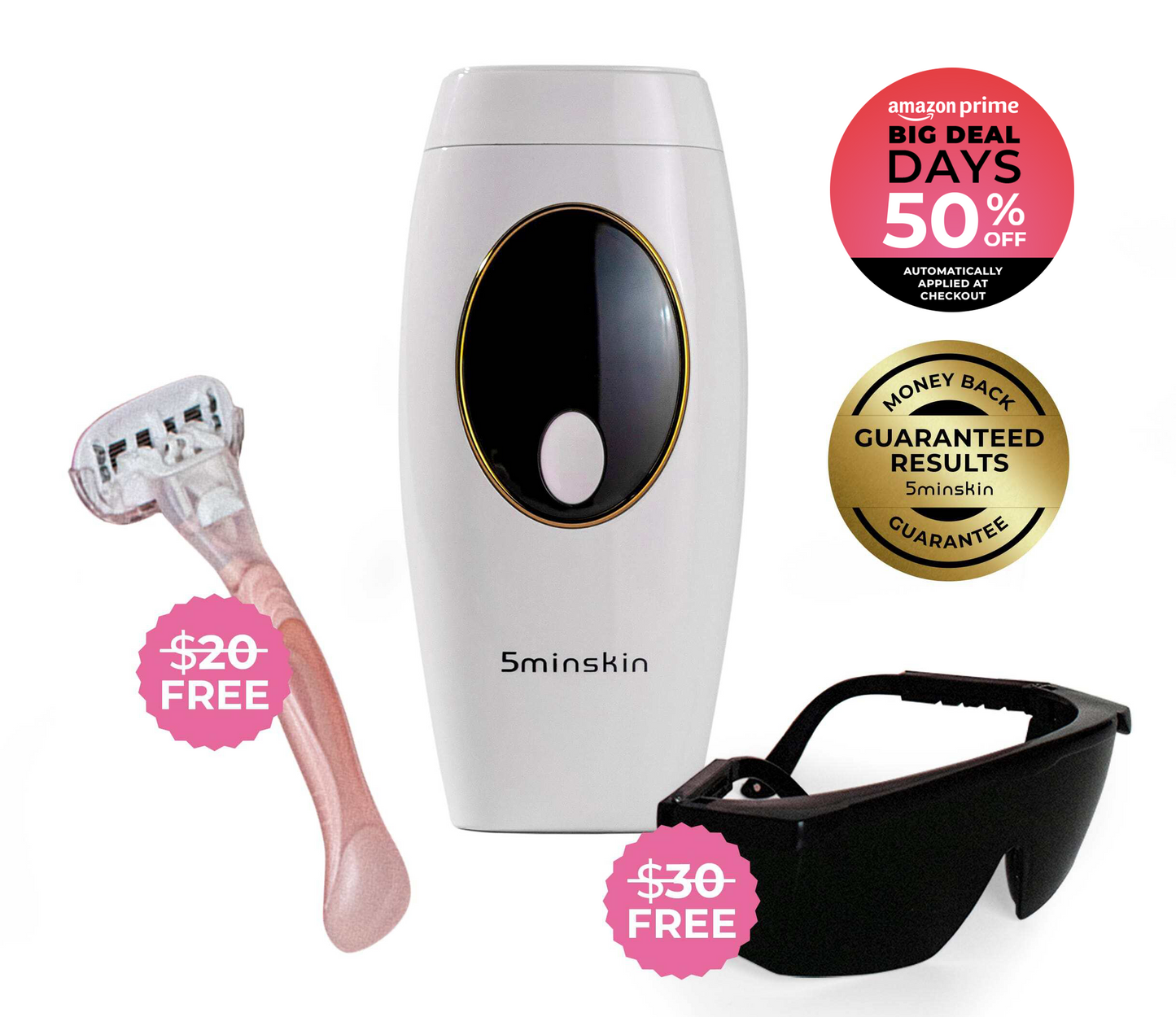COMBINÉ D'ÉPILATION LASER À DOMICILE 5MINSKIN