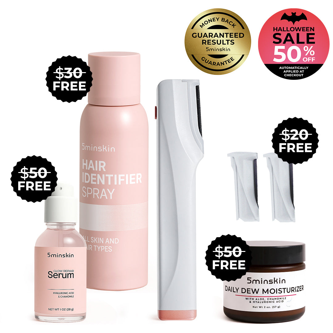 5MINSKIN ELEKTRISK DERMAPLANINGVERKTØY - 50 % AVSLAG INTERNASJONAL KVINNEDAGSSALG + 3 GRATIS GAVER (VERDI $112)